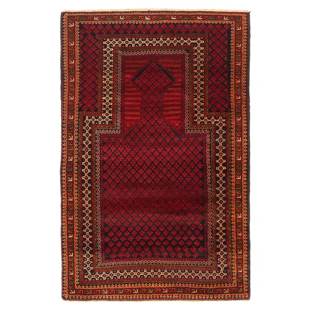 Teimani Red Rug 3'0" x 4'9" - 3'0 x 4'9
