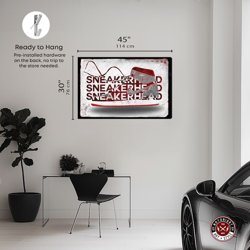 Notoriart Sneakerhead Red Gallery Wrapped Sneaker 1 Piece Canvas Wall Art