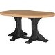 preview thumbnail 43 of 82, Poly Lumber Round Dining Table Set with Island Chairs Counter Height - Cedar & Black