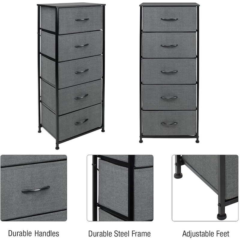 Dresser Storage Tower, Organizer for Closet, Tall Dresser for Bedroom