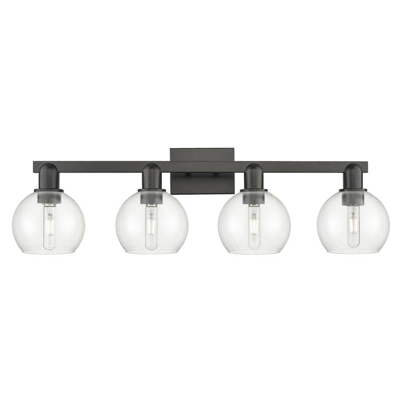 Innovations Lighting 716-4W-10-33 Athens Vanity Athens 4 Light 33" - Matte Black / Clear