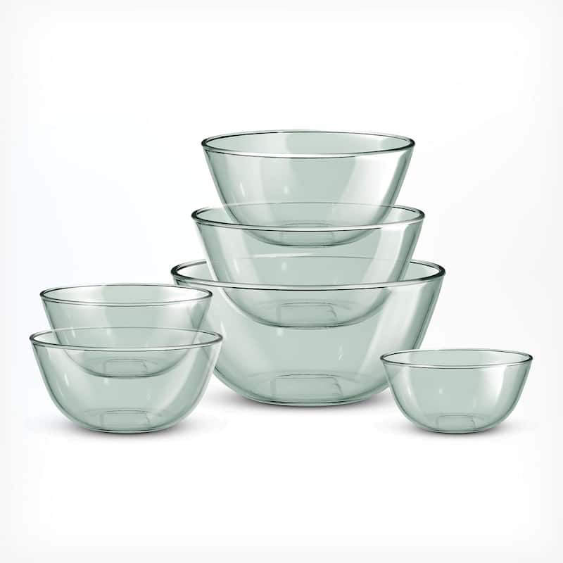 COOK WITH COLOR 12 Pc Glass Nesting Mixing Bowl Set with Lids for Cooking and Prep