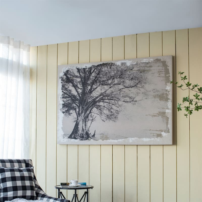 Modern Traditional Style Large Arboreal Shelter Canvas Art Print