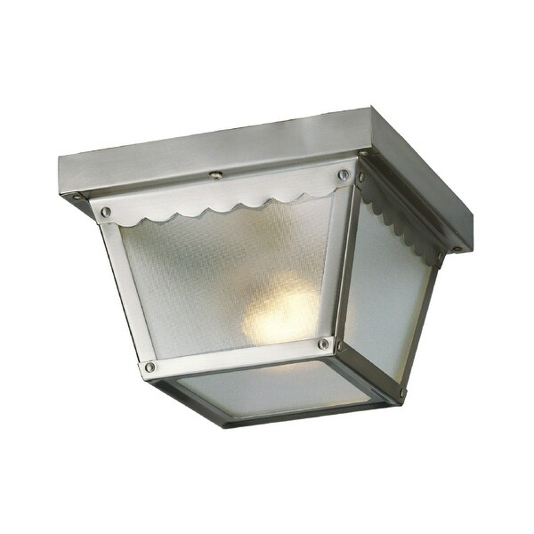 Brushed nickel flush mount outdoor hot sale light