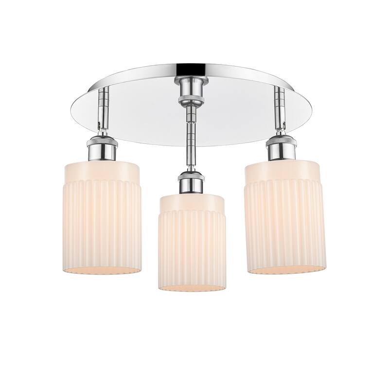 Innovations Lighting Hadley - 3 Light 16" Flush Mount - Polished Chrome/Matte White