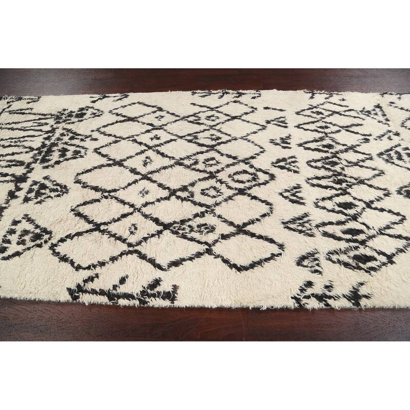 Vegetable Dye Moroccan Berber Oriental Wool Runner Rug Hand-knotted - 4'9" x 11'7"
