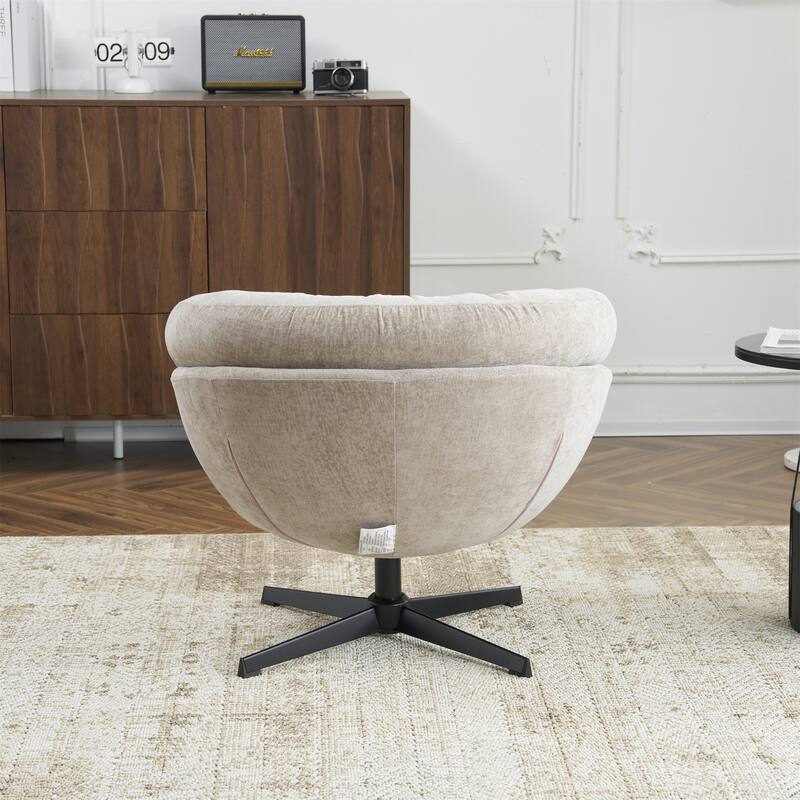 Ergonomic Chenille Office Chair Swivel Chair, Rotating Chair Club Chair Accent Chair with Removable Cushion