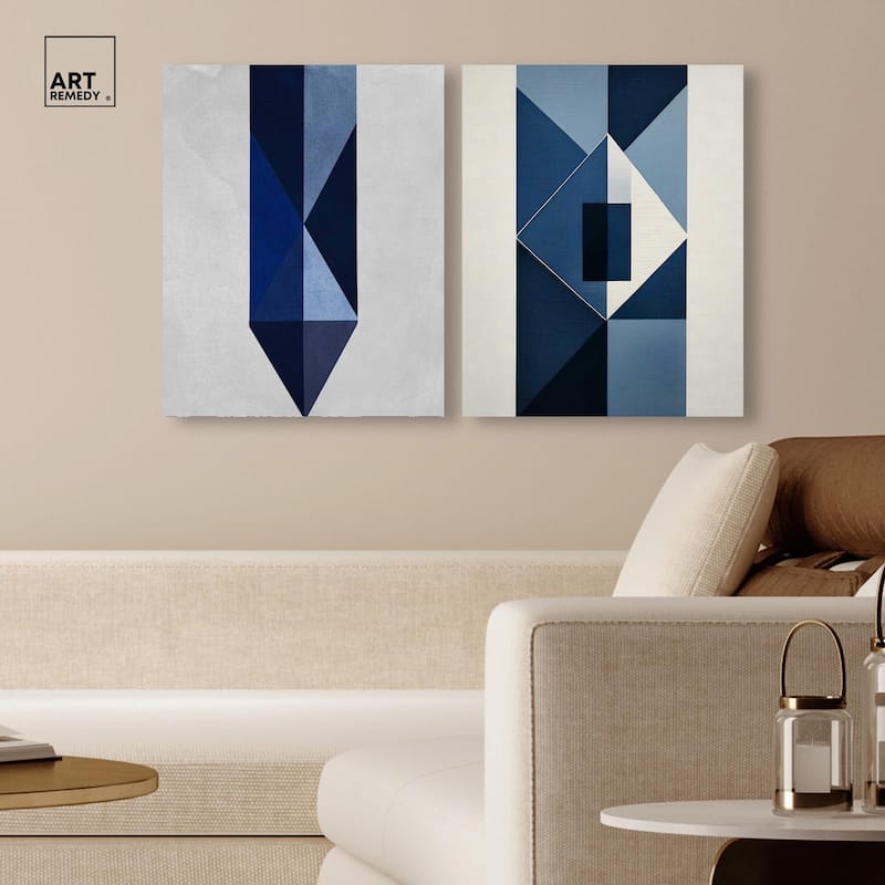 Blues Set Canvas Set of 2 by Art Remedy, Gallery Wrapped