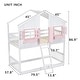 preview thumbnail 6 of 16, Twin over Twin House Bunk Bed with Roof, Window, Window Box, Door with Safety Guardrails and Ladder