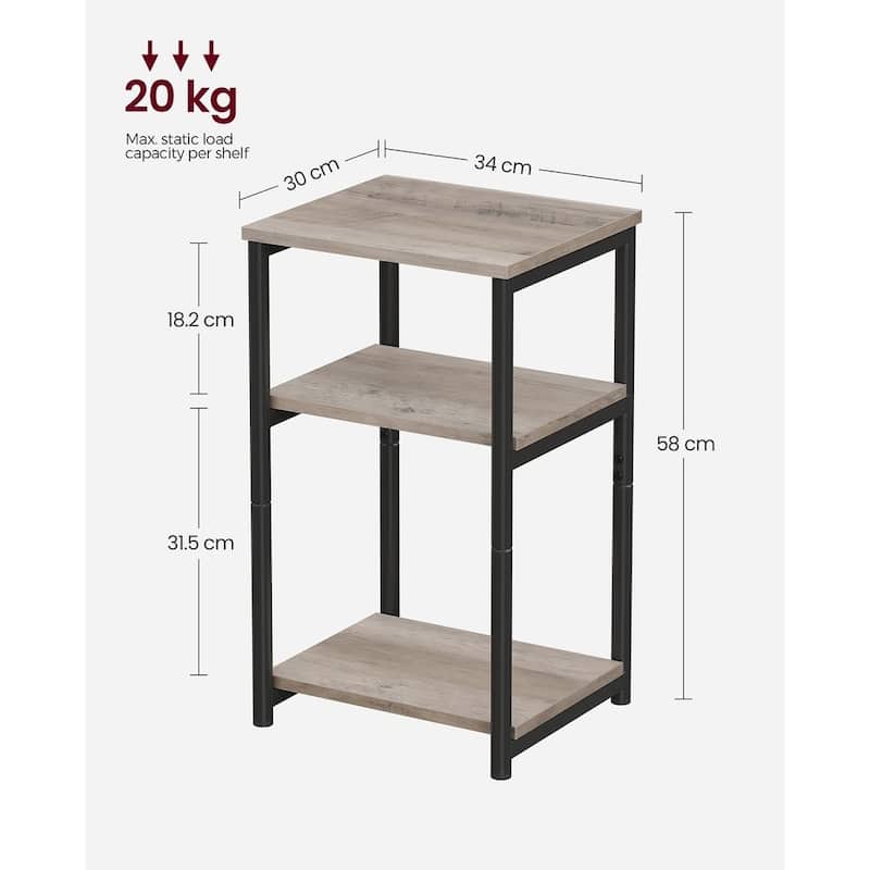 Wood Modern Small End Table with Storage Shelf - 11.8"D x 13.4"W x 22.8"H