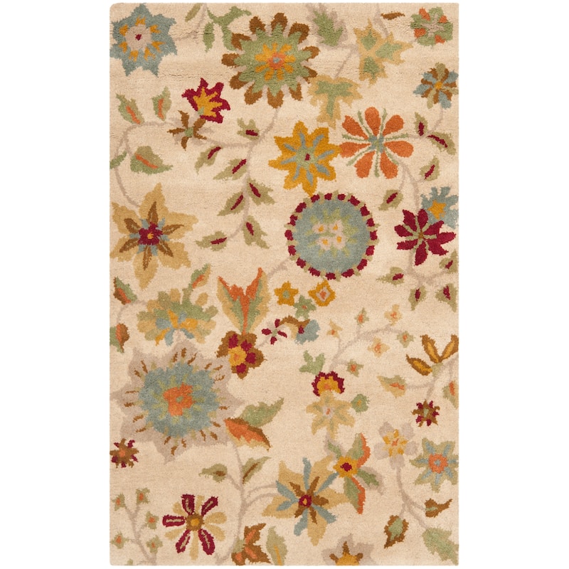 SAFAVIEH Handmade Soho Brittny New Zealand Wool Rug - 2'6" x 4' - Ivory/Sage