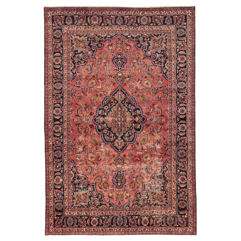 ECARPETGALLERY Hand-knotted Antalya Vintage Red Wool Rug - 6'3 x 9'6