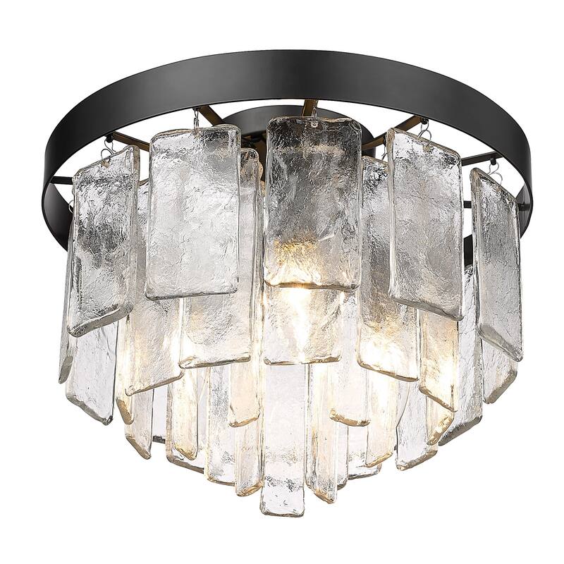 Golden Lighting Ciara 3-light Flush Mount in Matte Black