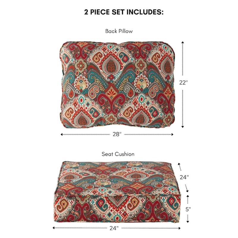 Greendale Outdoor Premium Deep Seating Back and Seat Cushion Set (Cushions Only)