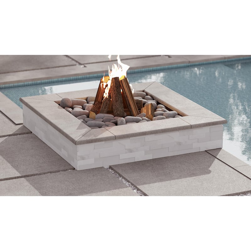 Cliffside 8 in. x 22 in Panel and 8 in. x 24 in. Corner Honed Marble Wall Tile