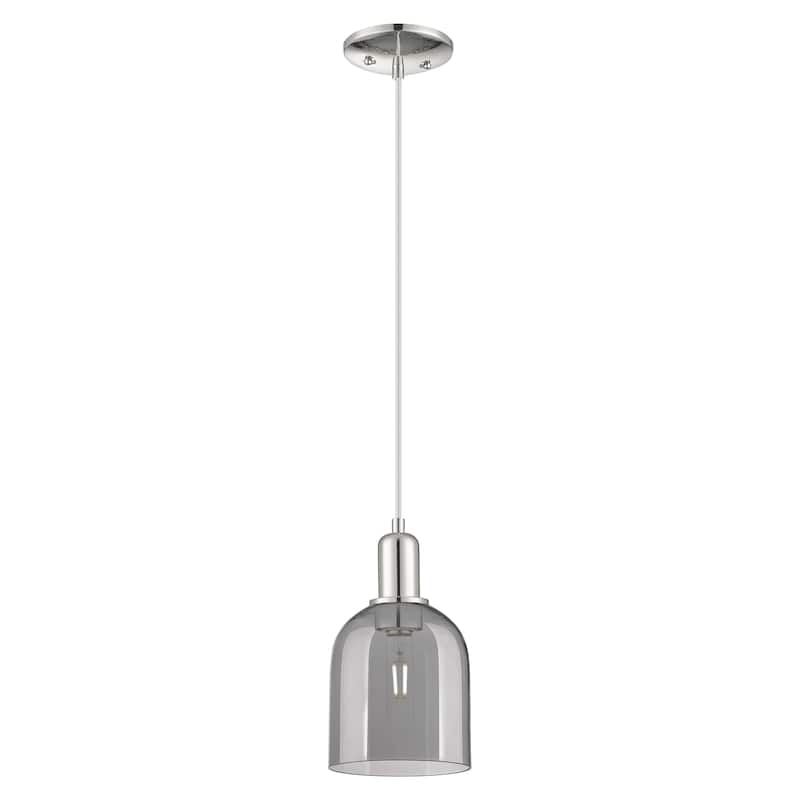 Innovations Lighting Endless Possibilities Arcadia - Bella - 1 Light 6" Cord Hung Mini Pendant - Polished Nickel/Light Smoke