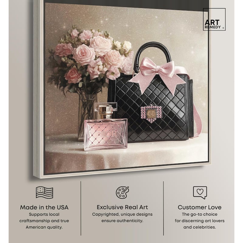 Delicate Purse and Perfume Canvas by Art Remedy