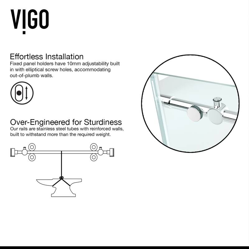 VIGO Winslow Frameless Sliding Shower Enclosure