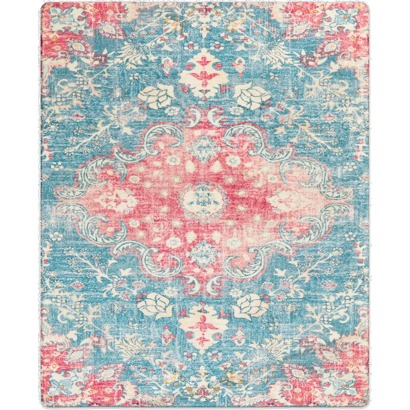 HomeRoots Medallion Traditional Rectangle Area Rug