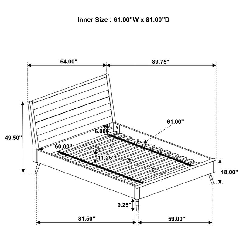 Marlow Wood Platform Bed Rough Sawn Multi