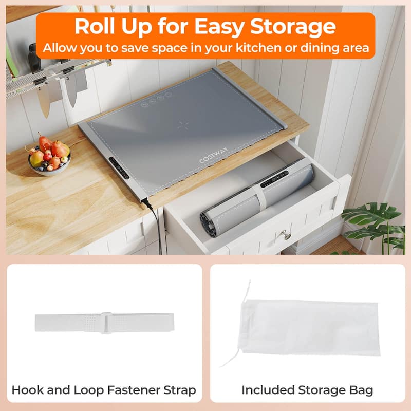 Costway Rollable & Portable Electric Warming Tray with Fasting Heating - See Details