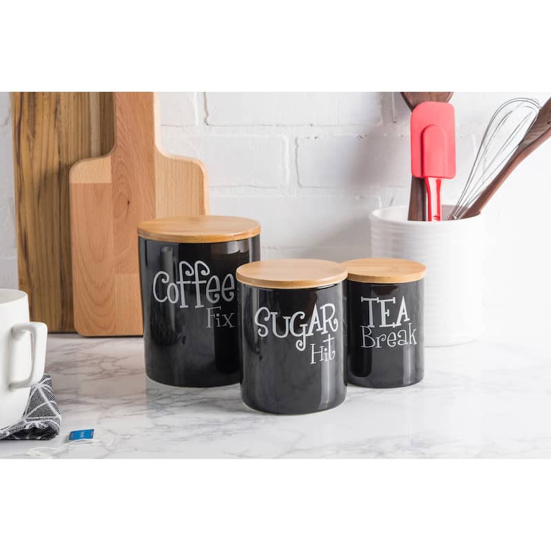 DII Coffee/Sugar/Tea Ceramic Canister (Set of 3)