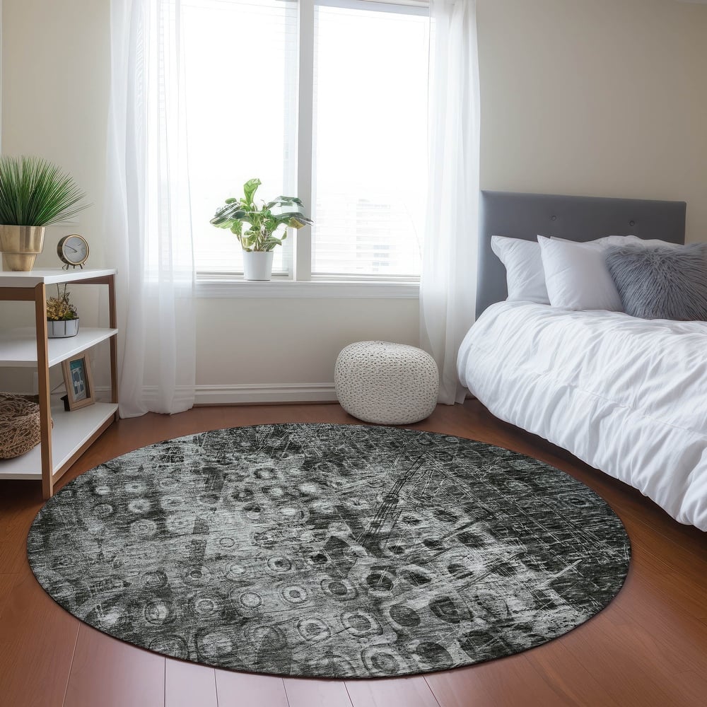Machine Washable Indoor/ Outdoor Chantille Abstract Modern Rug