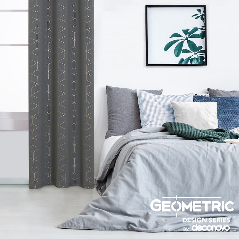 Deconovo Gold Diamond Curtains Panel Pair(2 Panel)