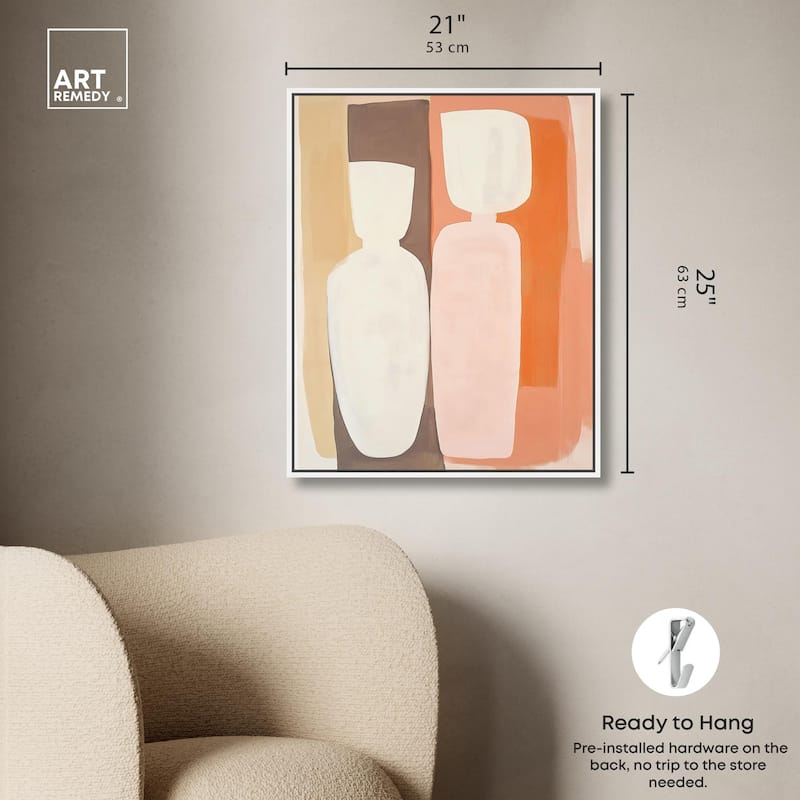 Pink Meets Clay I Canvas by Art Remedy