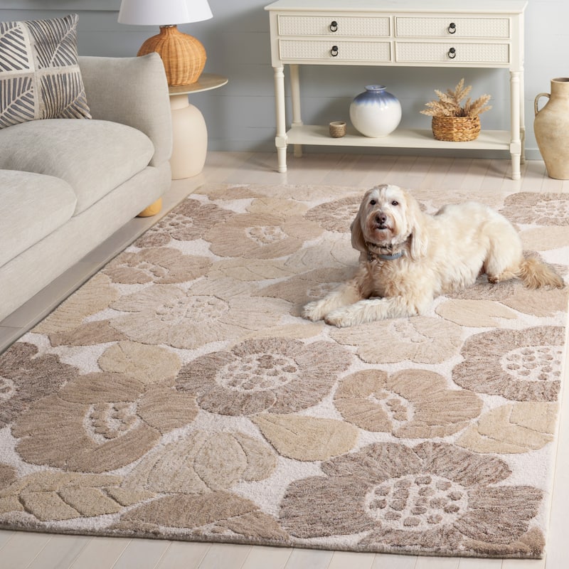 SAFAVIEH Handmade Jardin Ghada Floral Wool Rug