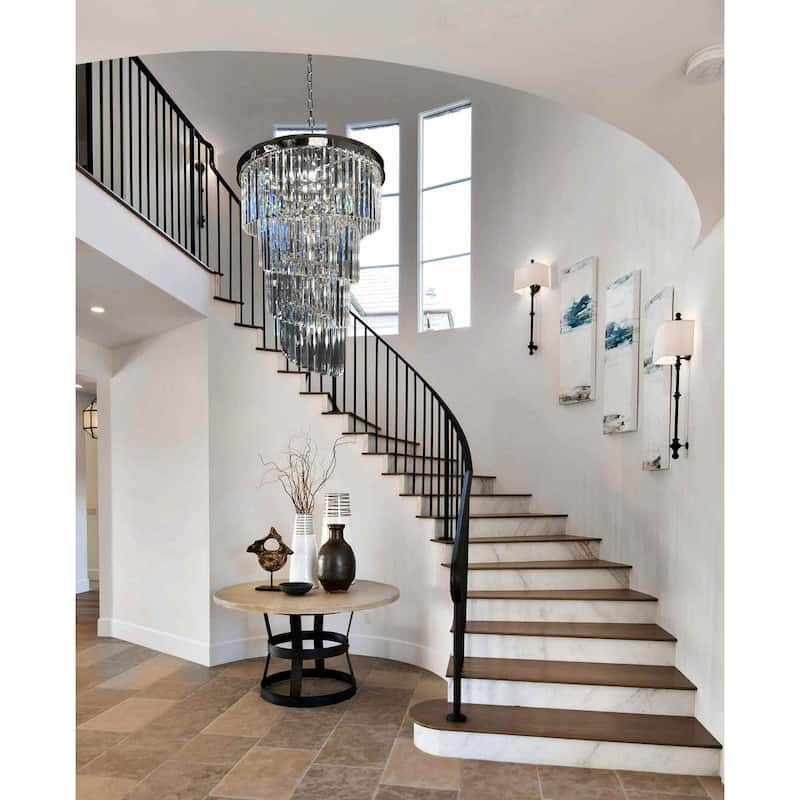 Luxury Chandelier 15 Lights Crystal 25.5" Wide Spiral shape