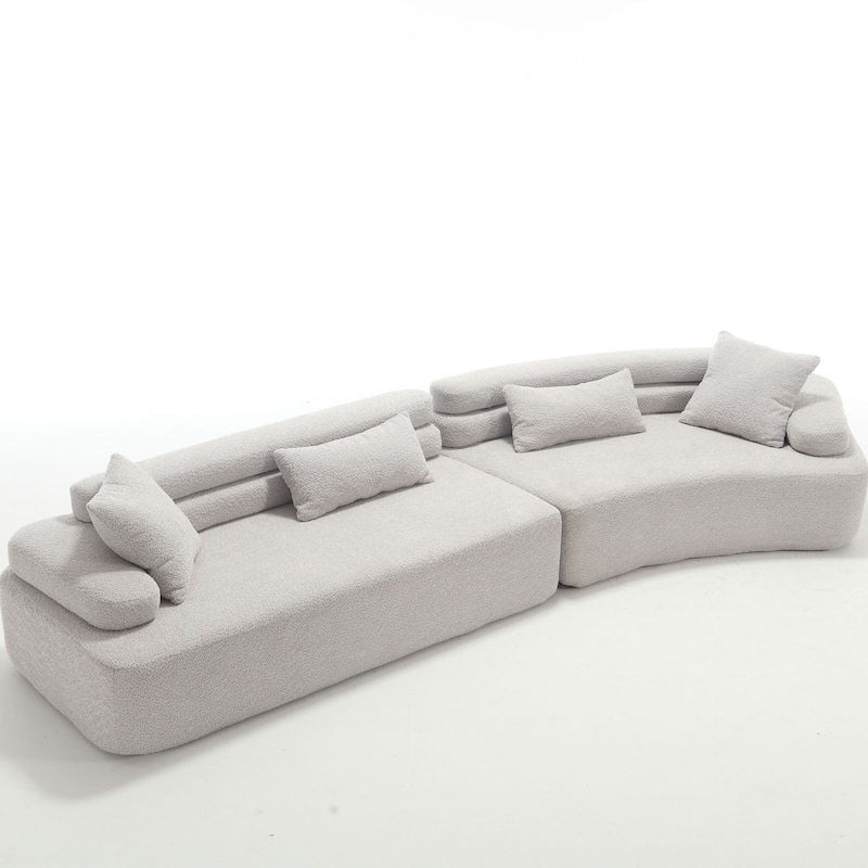Frameless Sofa with Sponge Construction, ARC Armrests, No Assembly Required