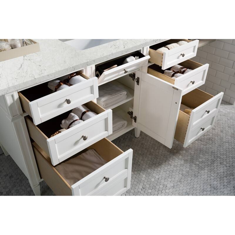 James Martin Vanities Brittany 60" Single Vanity, Bright White - 60 x 23.5 x 34