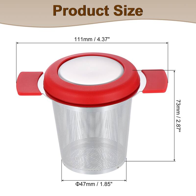 1 Pcs Tea Infuser Filter with Lid, Tea Strainer - Red