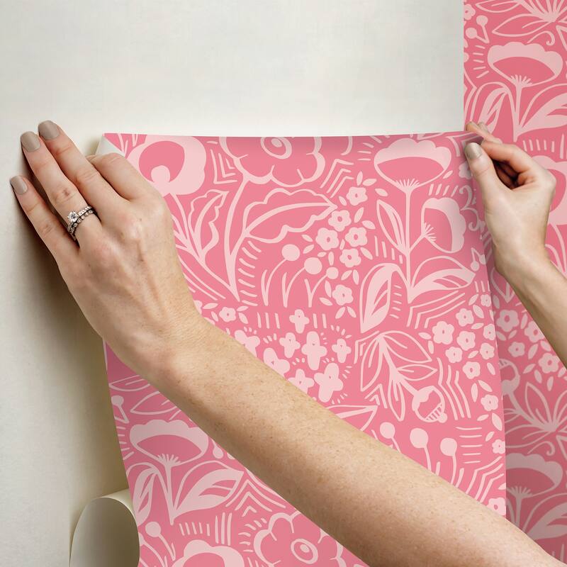 Megan Carter Jeani Pink Peel and Stick Wallpaper