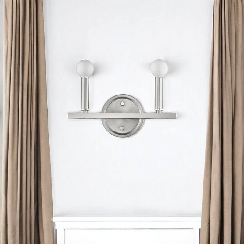 Steel Wall Sconce 2 Light LED Reversible Mount Fixture - 4” x 12” x 6.63” (D x W x H)