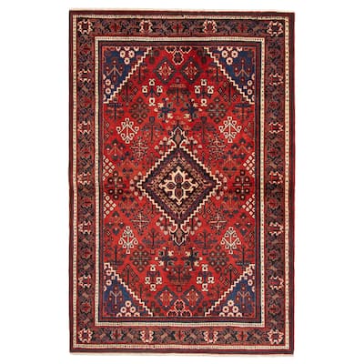 ECARPETGALLERY Hand-knotted Anatolian Vintage Red Wool Rug - 4'4 x 6'7