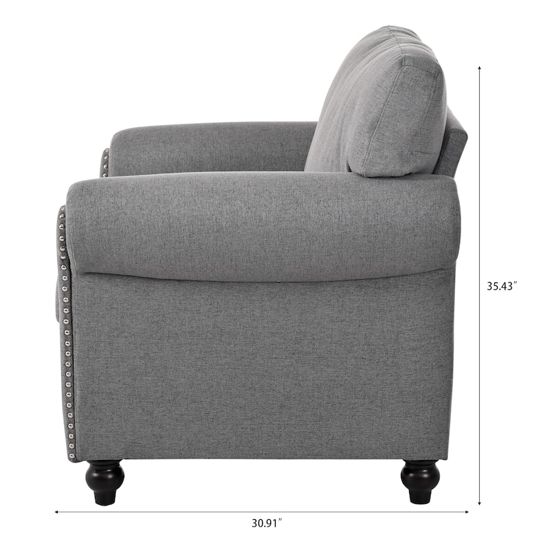 37.4" Accent Chair with Nailheads