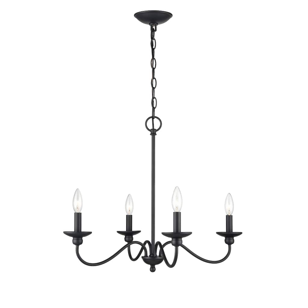 Millennium Lighting Delvona 4 Light Chandelier in Matte Black