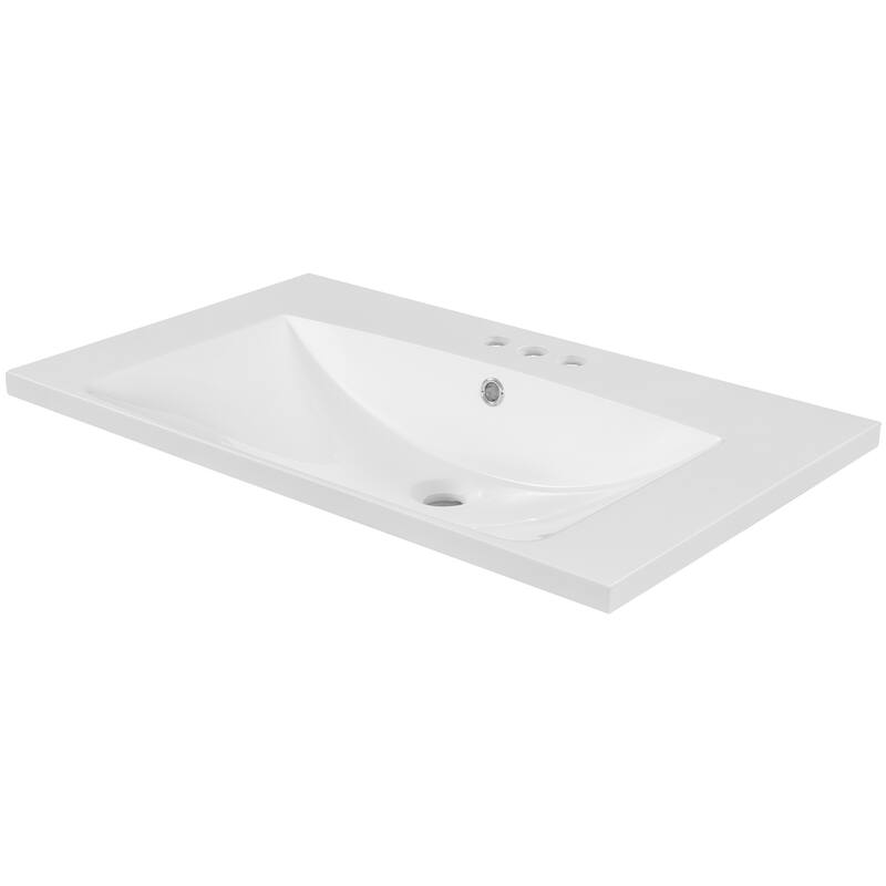 Topcraft Ceramic Bathroom Vanity Sink Top with Overflow - 30"