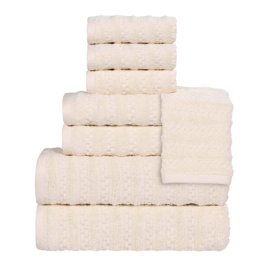 Blue Nile Mills Cotton Medium Weight Soft Absorbent 8 Piece Towel Set