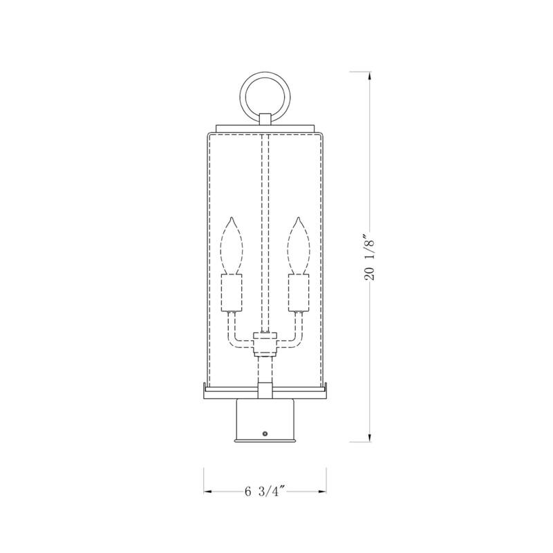 Z-Lite 592PHMR Sana 2 Light 20" Tall Outdoor Single Head Post Light