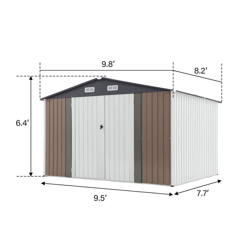 8' x 10' Outdoor Metal Storage Shed