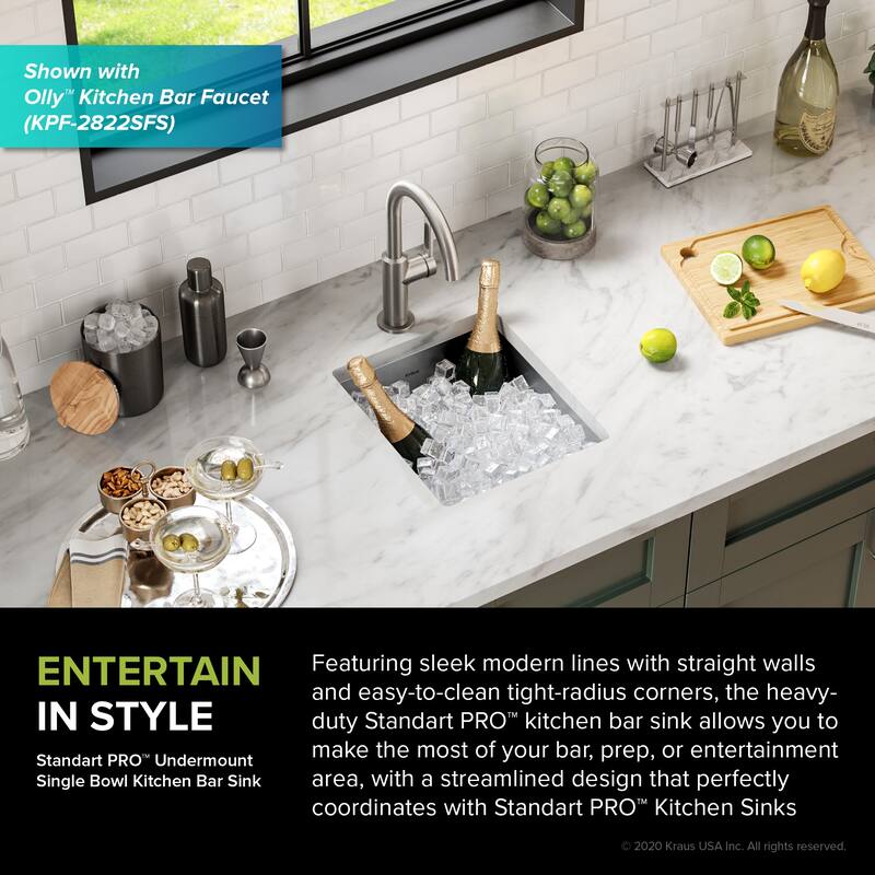 KRAUS Standart PRO Undermount Single Bowl Stainless Steel Kitchen Sink