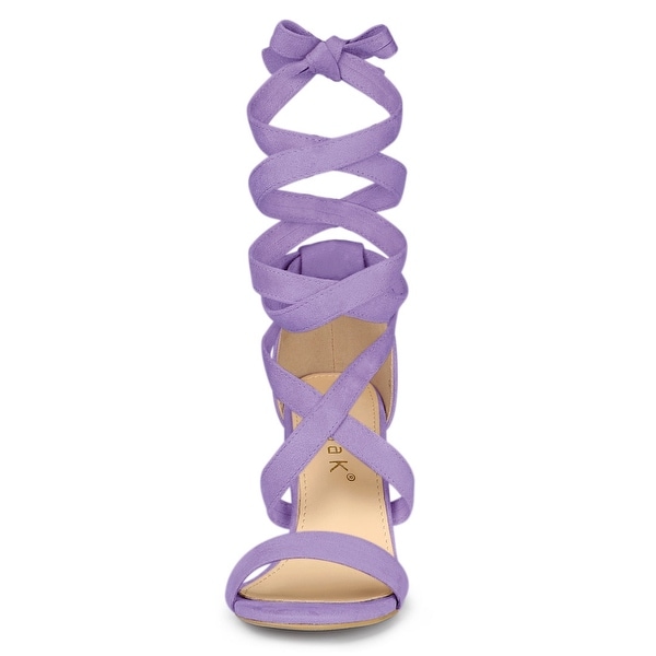 purple lace up heels