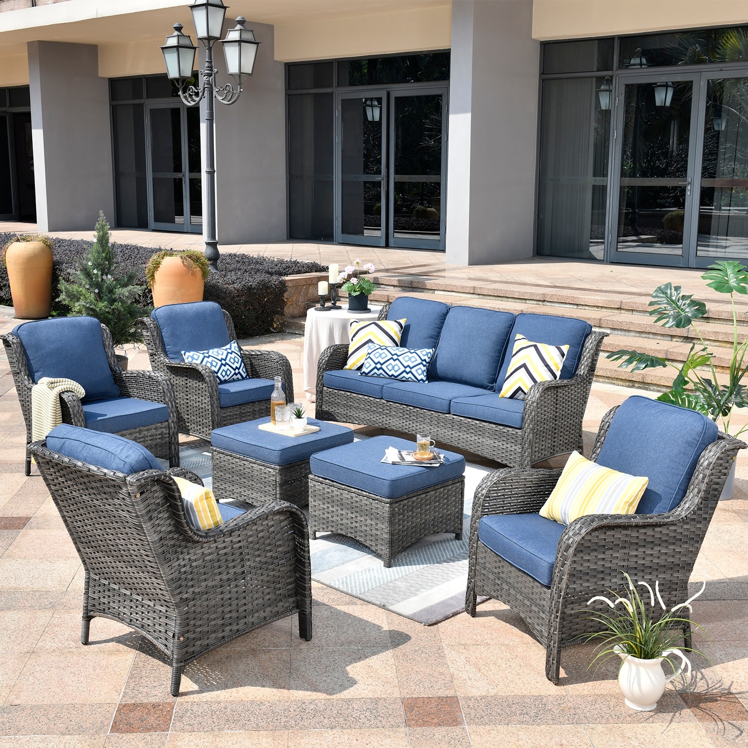 OVIOS 7-piece Patio Conversation Furniture Set