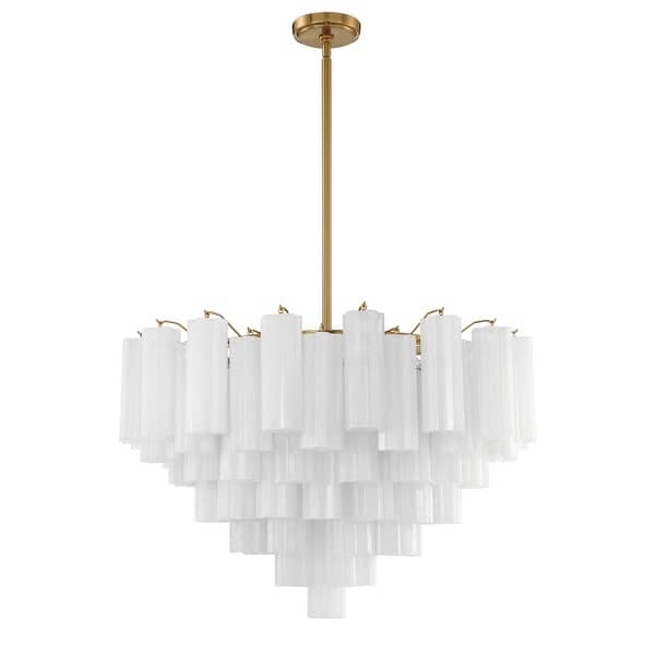 slide 2 of 6, Addis 16 Light Aged Brass Chandelier - 32"W x 21.5"H x 32"D