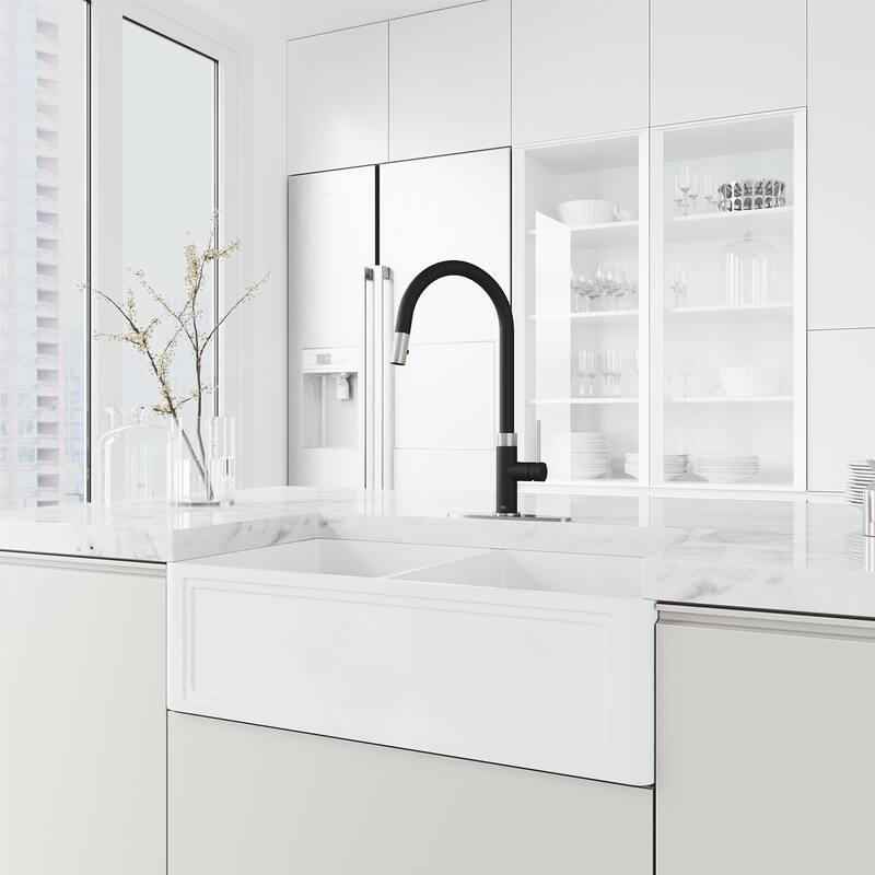 VIGO Bristol 19" H Single Handle Pull-Down Sprayer Kitchen Faucet