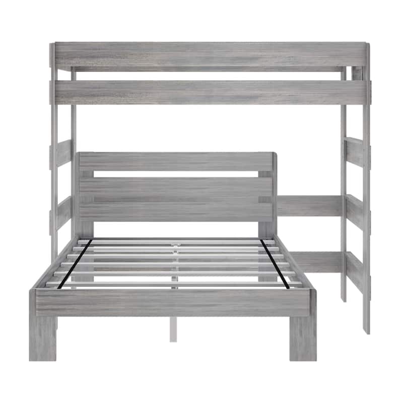 Max and Lily Farmhouse Twin over Queen L Shaped Bunk Bed