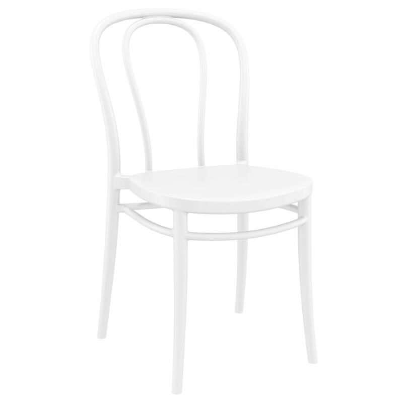 33.5" White Stackable Patio Armless Dining Chair